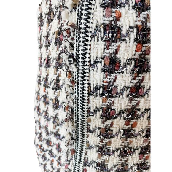 Veronica Beard Starck Tweed Mini Skirt Black Brown Sz 6 - Picture 7 of 13